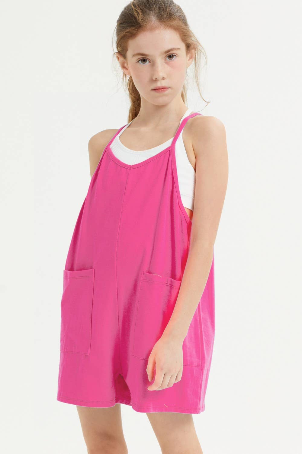 Good Girl Two Pocket Cotton Overall Romper - Joss Grace