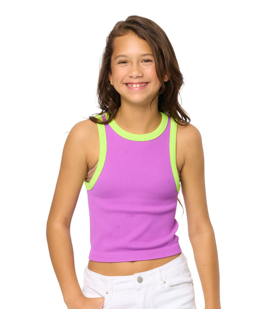 Malibu Sugar Contrast Trim Sleeveless Top - Joss Grace