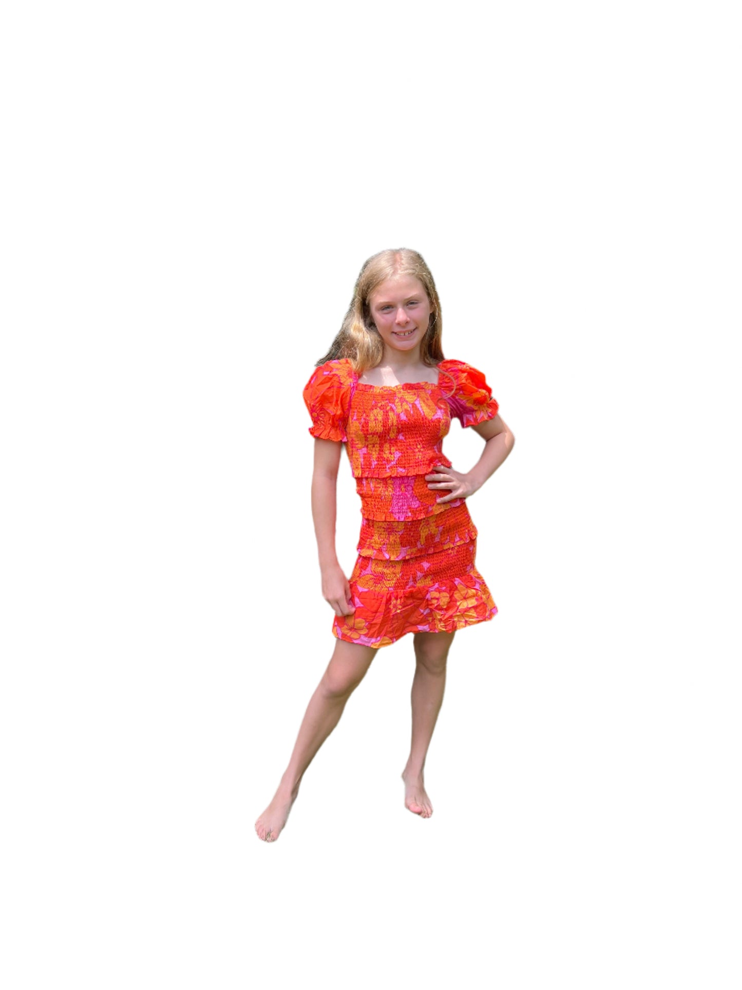 J. Marie Collection Lizzie Puff Sleeve Tween Dress