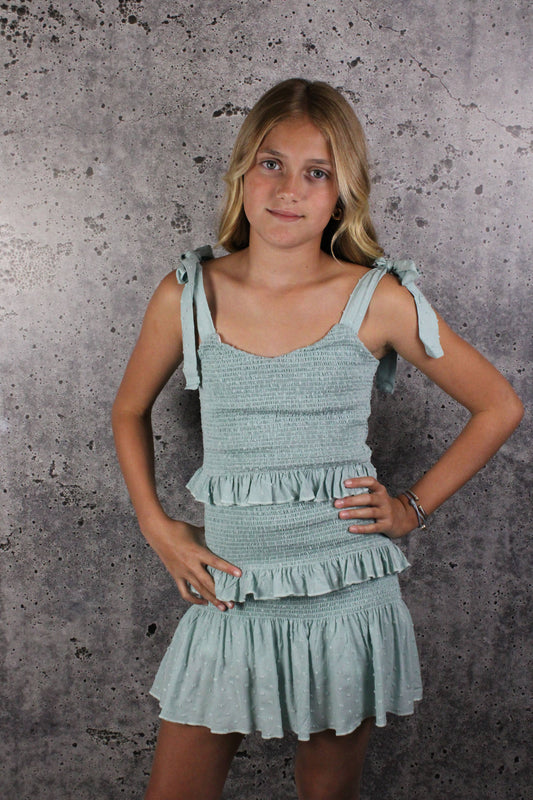 If So Green Smocked Dress - Joss Grace